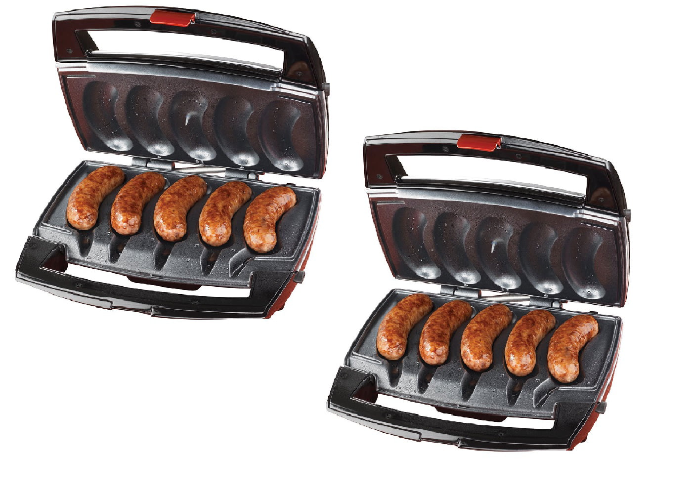 Sizzling Sausage 3-in-1 Black Indoor Electric Grill with Removable