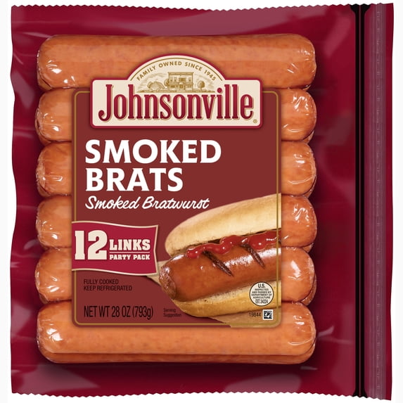 Johnsonville Smoked Bratwurst, 12 Links, 1 lb 12 oz
