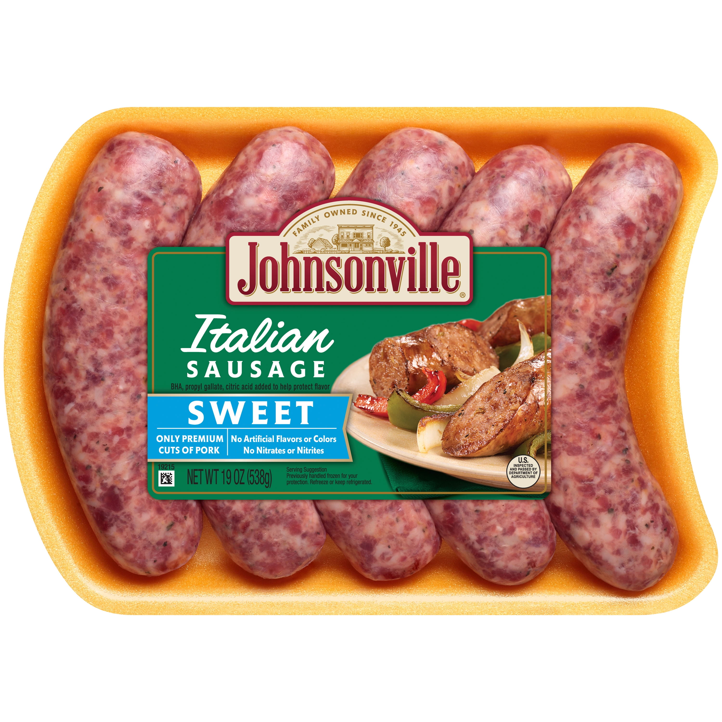 Johnsonville Sweet Italian Pork Sausage Links 19 oz 5 Count Tray
