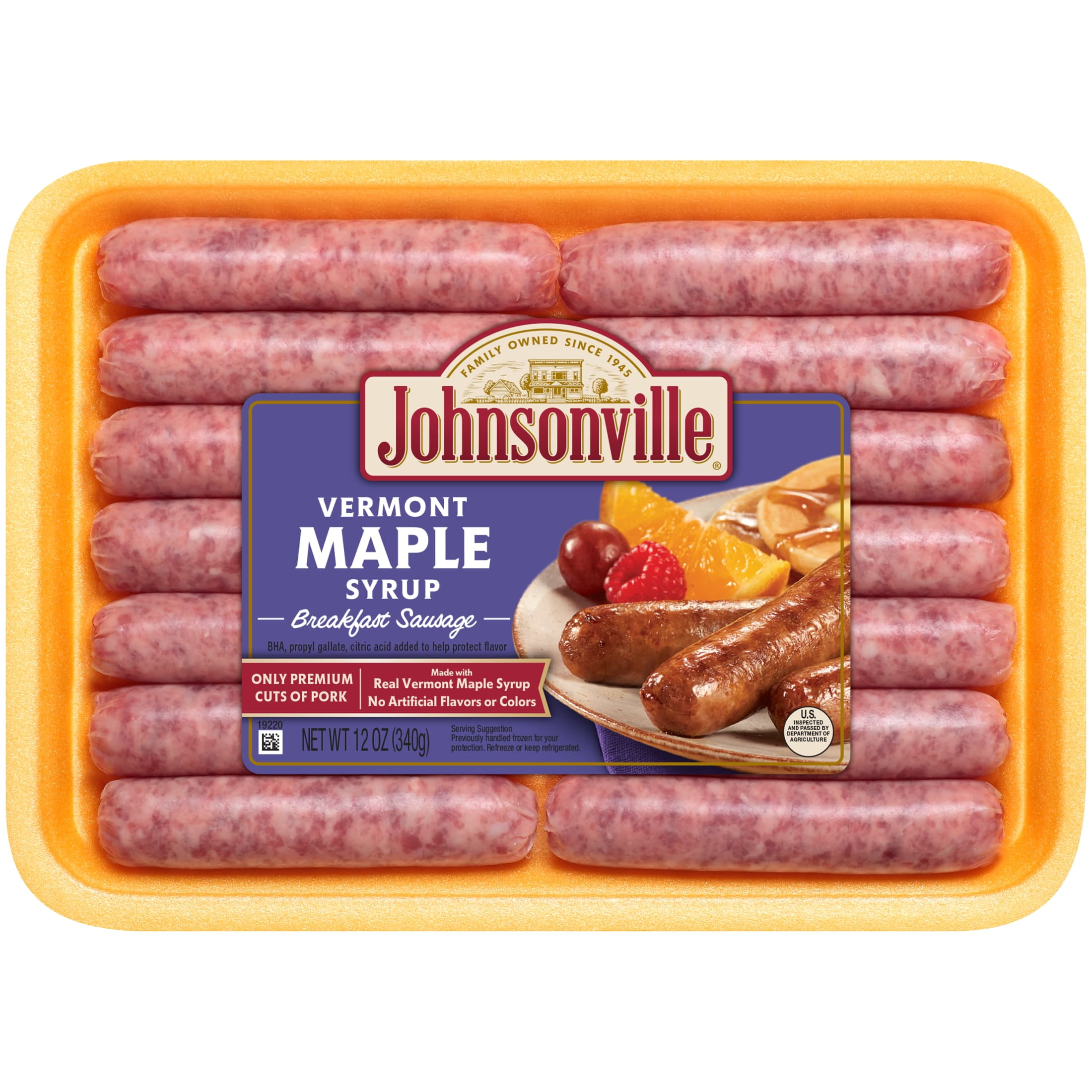 Johnsonville Vermont Maple Syrup Breakfast Sausage, 14 Links, 12 oz