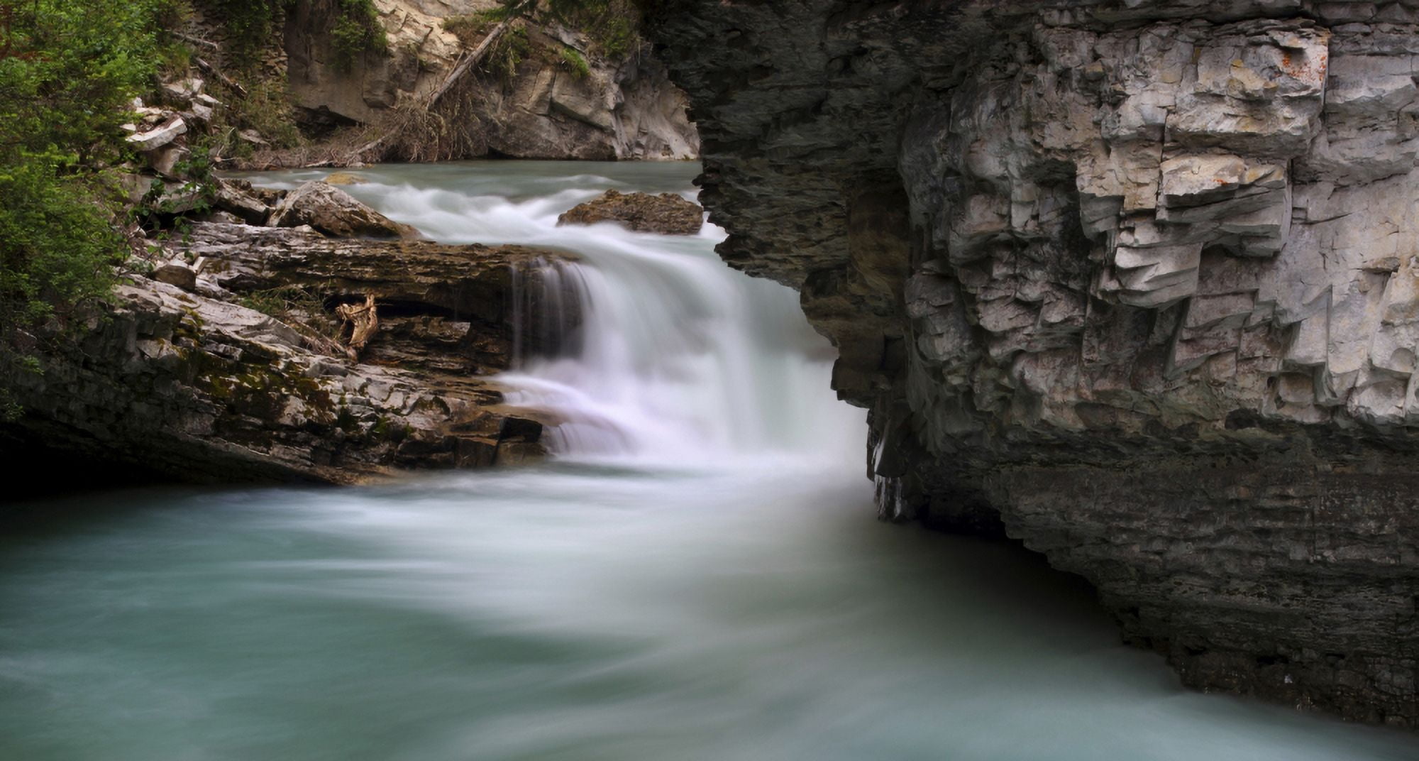 Johnston Falls Banff National Park Alberta Canada Canvas Art - Panoramic Images (27 x 9)