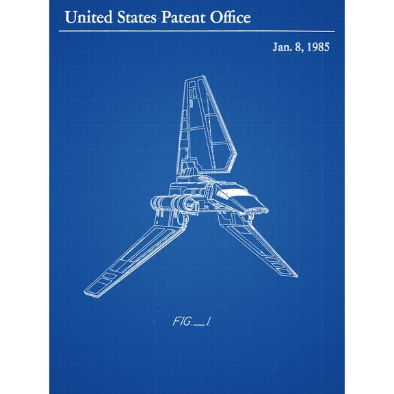 Johnston Imperial Shuttle Toy Space 1985 Patent Extra Large XL Wall Art Poster Print