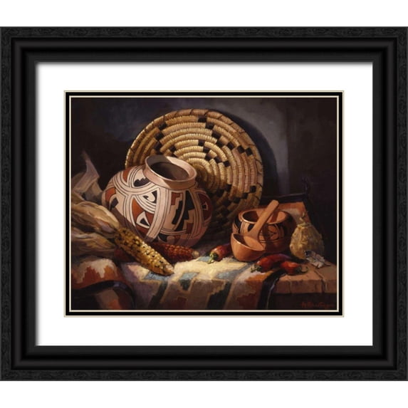 Johnston, Maxine 18x15 Black Ornate Wood Framed with Double Matting Museum Art Print Titled - Casa Grande Pot