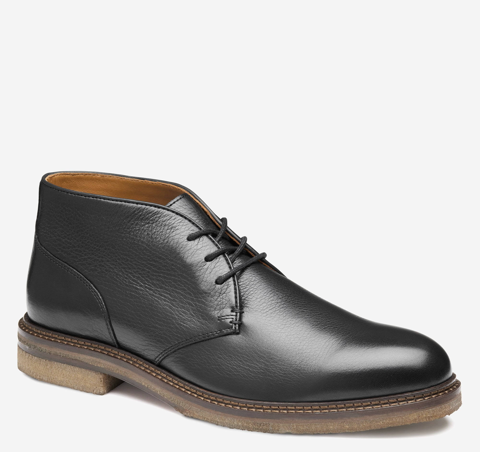 Johnston & Murphy Men's Calder Chukka, Color: Black Tumbled Full Grain ...