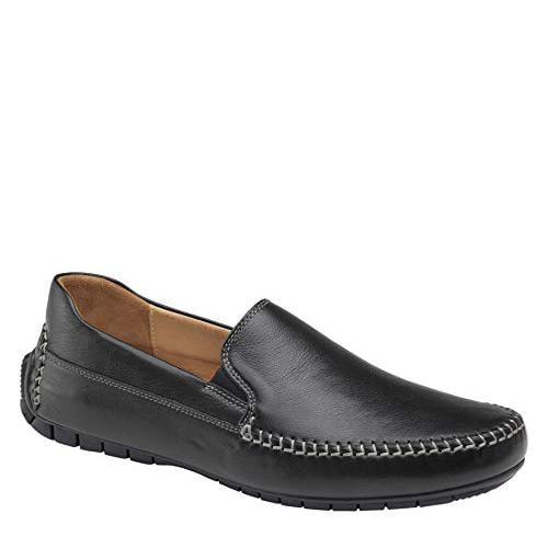 Johnston & Murphy Men's Cort Whipstitch Venetian Slip-On Shoe Black Full Grain Leather