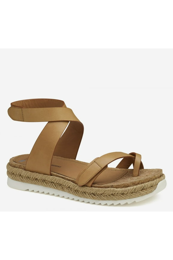 Women's Michelle Ankle-Strap Thong Sandal Tan Calfskin - 78-14443