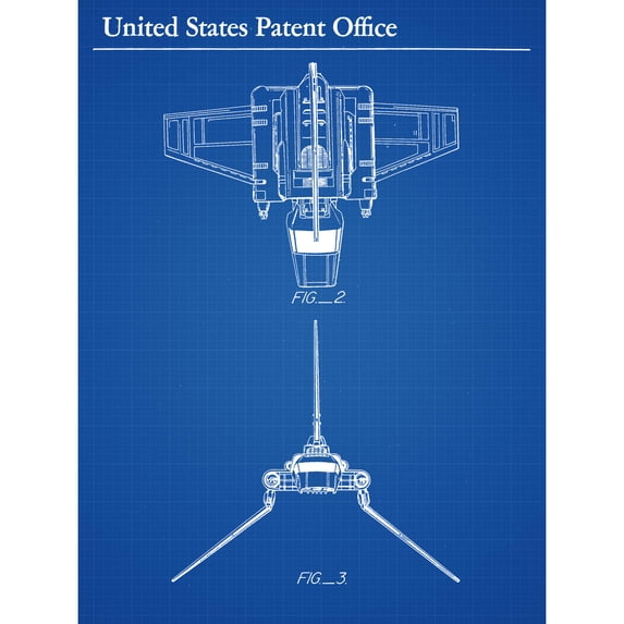 Johnston Toy 1985 Imperial Shuttle Space Patent Extra Large XL Wall Art Poster Print