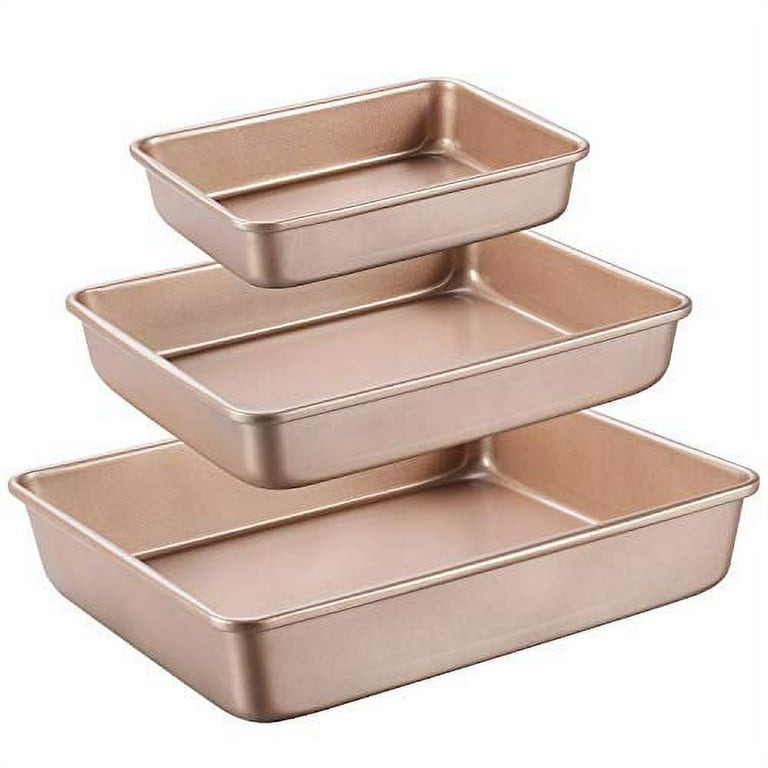 HONGBAKE Bakeware Sets, Baking Pans Set, Nonstick Oven Pan for Kitchen with  Wider Grips, 10-Pieces Including Rack, Cookie Sheet, Cake Pans, Loaf Pan,  Muffin Pan, Pizza Pan - Champagne Gold - Yahoo Shopping