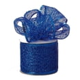 thumbnail image 1 of Joice Gift Blue Weave Glitter Mesh Wired Christmas Holiday Ribbon Roll 2.5 inch x 10 Yard, 1 of 5