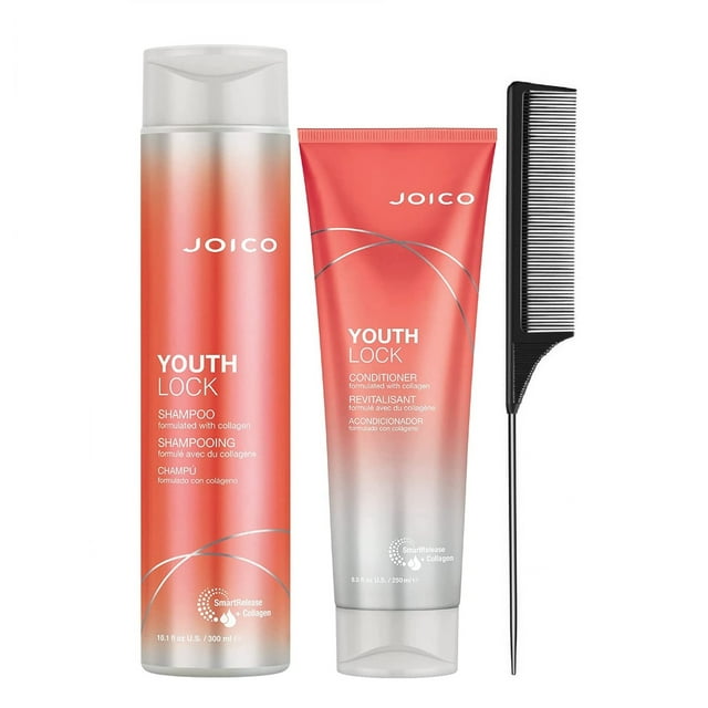 Joico YouthLock Shampoo & Conditioner Set (with Free Tail Combs