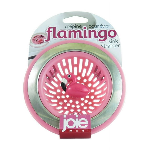 Joie 19900 Flamingo Sink Strainer, Plastic/Stainless Steel, Pink/Silver
