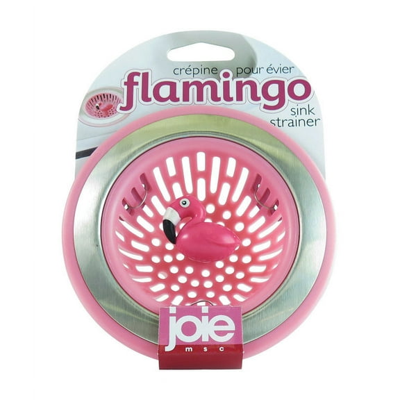 Joie 19900 Flamingo Sink Strainer, Plastic/Stainless Steel, Pink/Silver