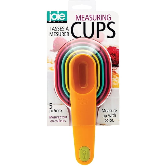 Joie Colorful Nesting Measuring Cups - 1/8 to 1 Cup 5pc Set - Durable BPA Free
