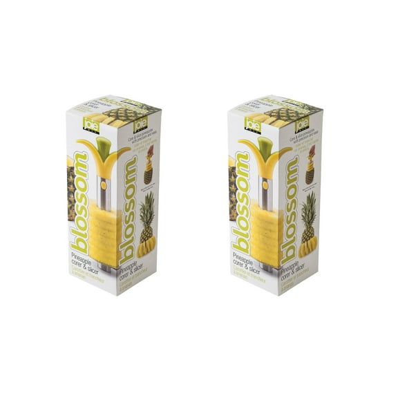 Joie Blossom Pineapple Corer Slicer Peeler, Stainless Steel, BPA Free, Set of 2
