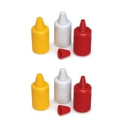 Joie Condiment Mini Squeeze Bottles with Nozzle Caps, Non-Stick Silicone, 2 Sets of 3 Containers