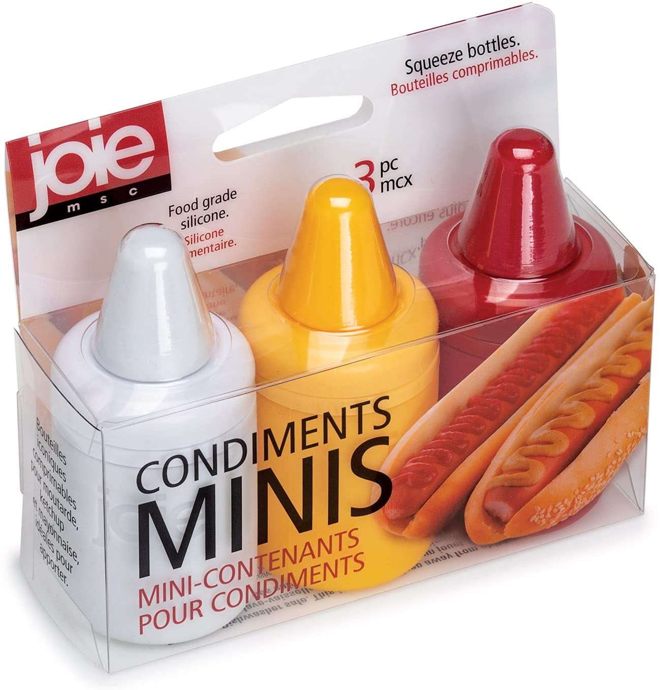 Joie Mini Squeeze Bottles with Nozzle Caps, Set of 3