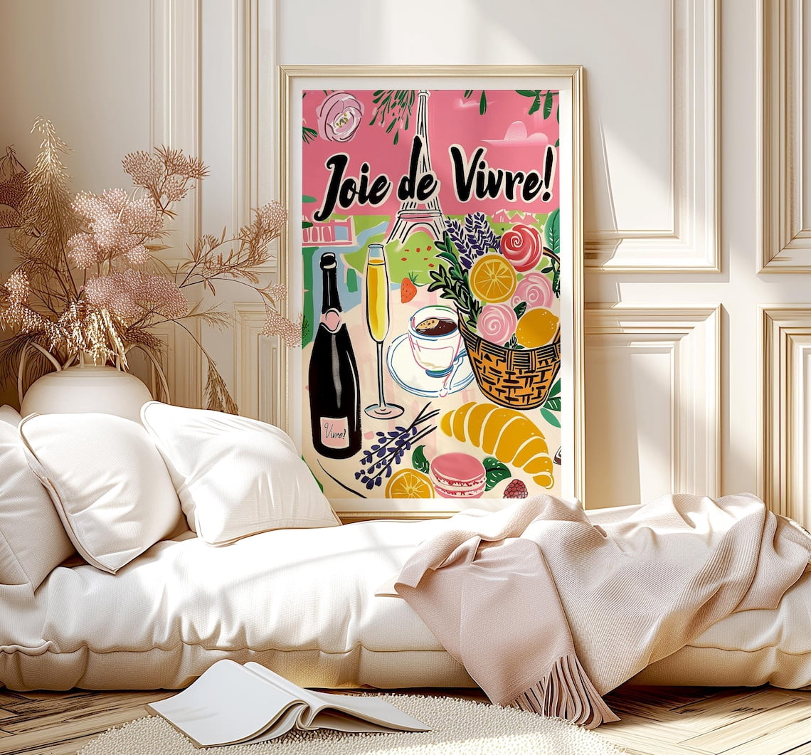 Joie De Vivre Paris Poster: Eiffel Tower Cafe Rolled Poster, Unframed ...