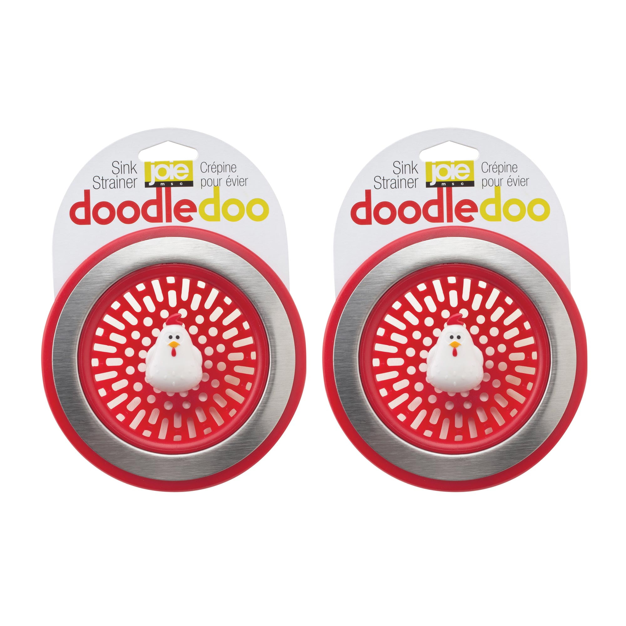 Joie Doodle Doo Kitchen Sink Strainer Basket, Rooster, 4.5inch, Set of