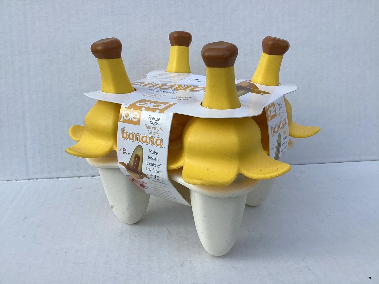 Joie MSC ~ Banana Freeze Pops Molds ~ 4 Pc Mcx Fill Freeze and