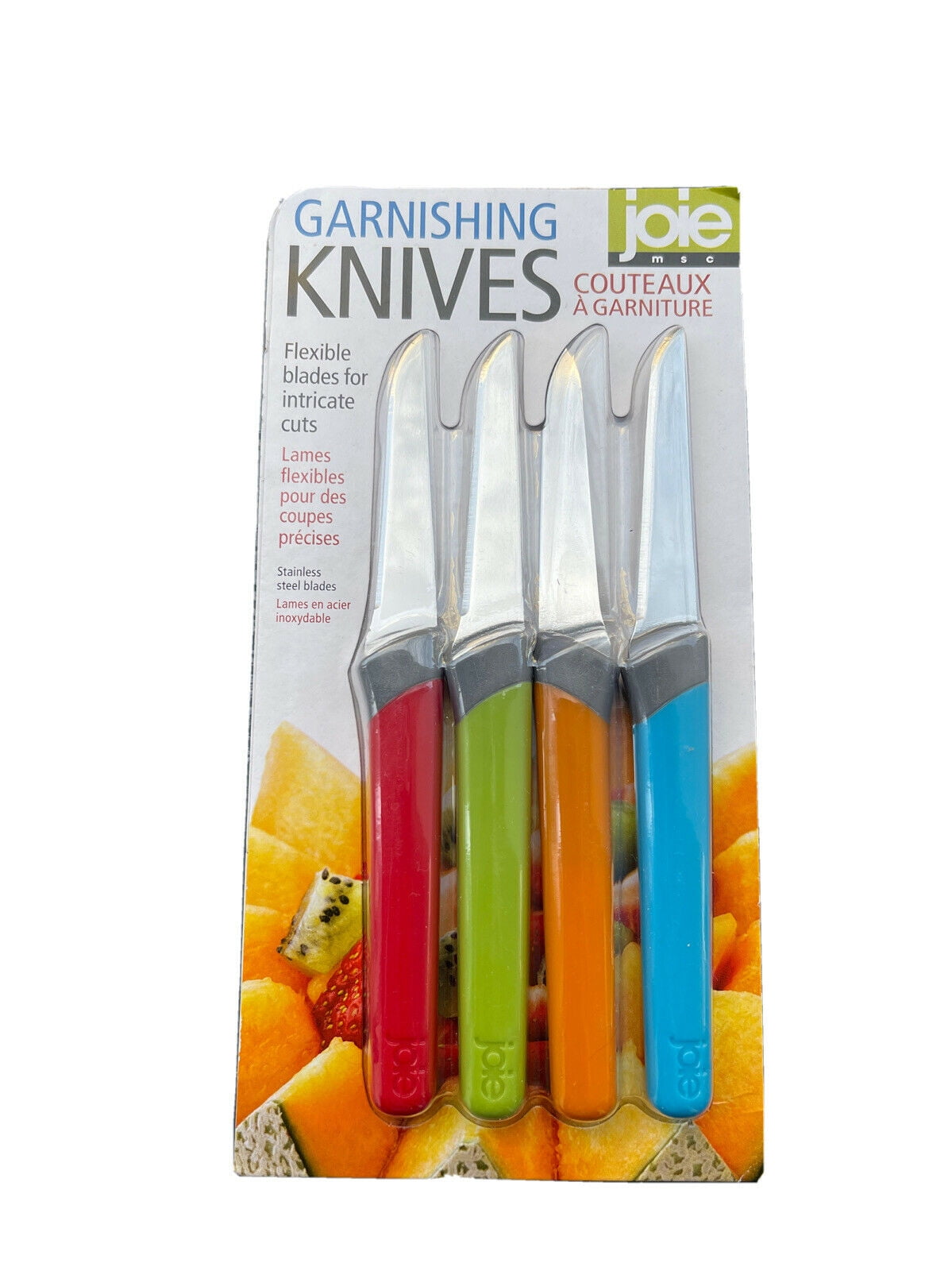 Joie MSC Garnishing Knives Stainless Steel Blades 4 Piece Set