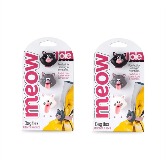 Joie Meow Bag Ties, BPA Free, 2 Sets of 3
