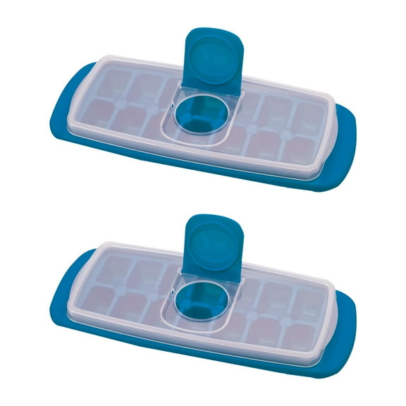 Joie No Spill Covered Ice Cube Tray with Lid, BPA-Free, Each Tray Makes 14 Ice Cubes, Set of 2