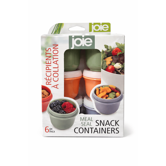 Joie Recipients  Collation Meal Seal Snack Containers, 6-Piece Set, BPA-Free, Reusable Food Storage Cups with Lids