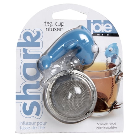 Joie Shark Tea Ball, Stainless Steel Tea Infuser with Chain, Round Tea Strainer for Loose Leaf Tea, Pack of 1