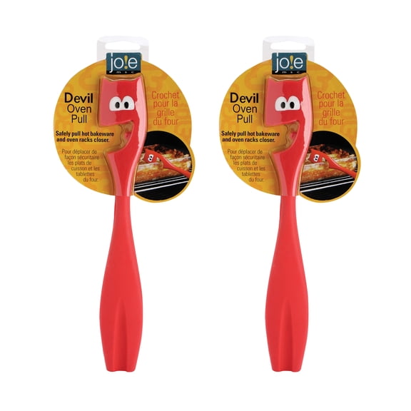 Joie Silicone Devil Oven Rack Puller Stick, Heat-Safe Silicone, 8.25-Inches x 1.25-Inches x .25-Inches, Set of 2