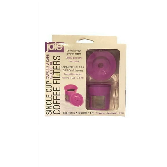 Joie Single Cup Reusable Coffee Filters Compatible w/ 1.0 & 2.0 K-Cup 4 Pack