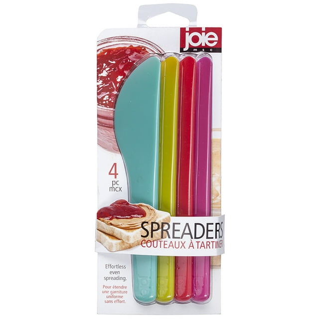 Joie Spreaders 4pc, Assorted Set of Spreaders for Cream Cheese, Jams