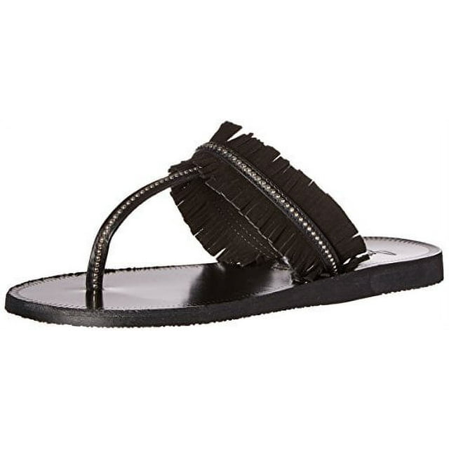 Joie Women's Maisie Flat Sandal, Black/Silver, 36 EU/6 M US