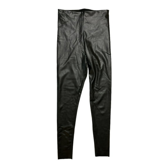 Joie Women's Seamless Hem Stretch Fit Faux Leather Pull-On Legging (Black, L)