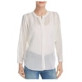 thumbnail image 1 of Joie. Women's White Rashelda Striped Sheer Long Sleeve Blouse (M), 1 of 1
