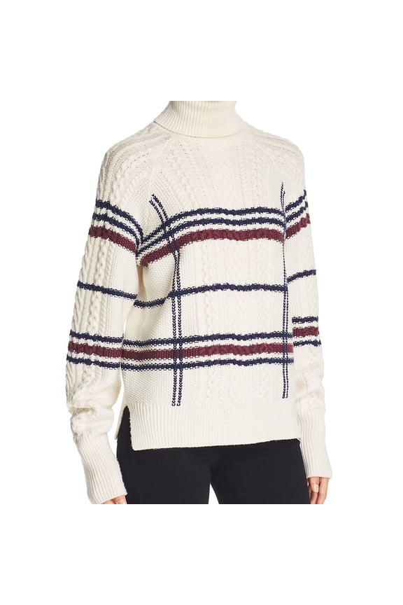Womens Ashlisa Wool Striped Turtleneck Sweater