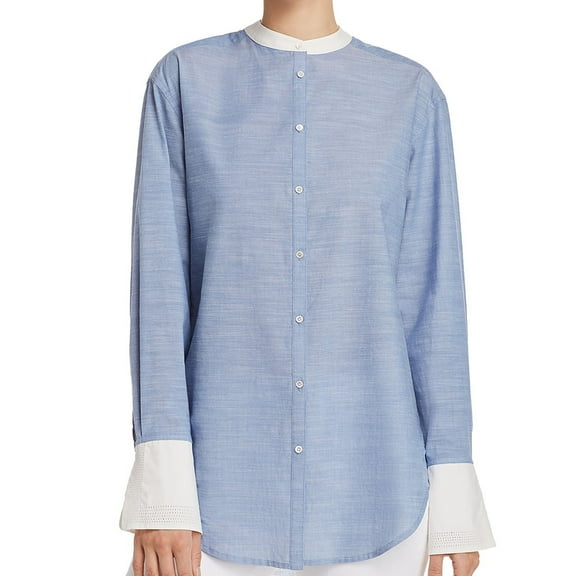 Joie Womens Betra Button Down Blouse, Blue, Large
