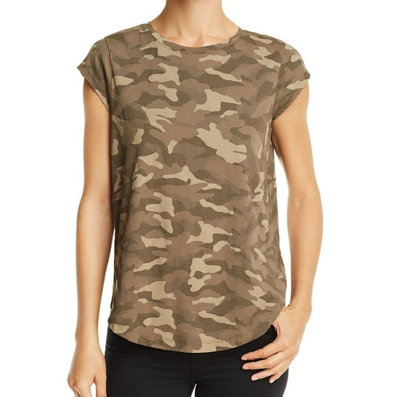 Joie Womens Camouflage Basic T-Shirt, Green, Small