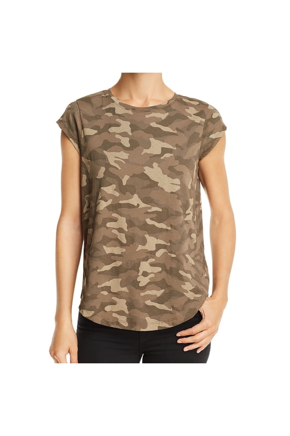 Womens Camouflage Basic T-Shirt, Green, Small