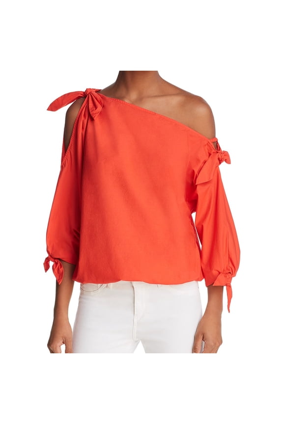 Womens Colissa Off the Shoulder Blouse, Red, XX-Small