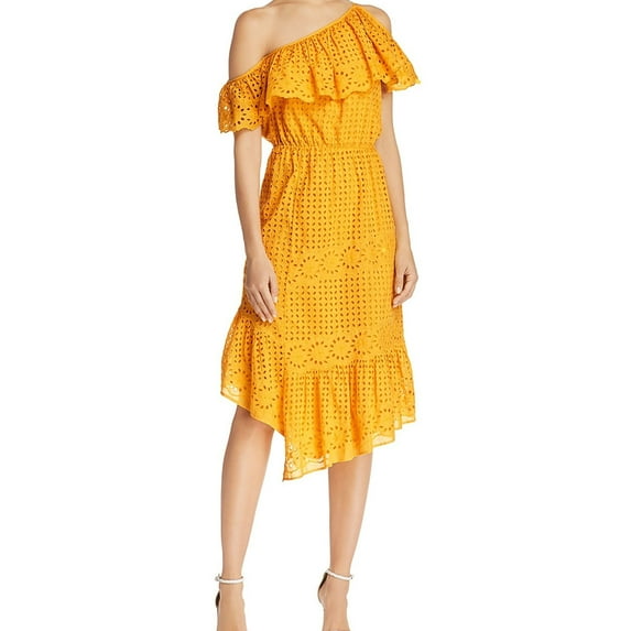 Joie Womens Corynn One Shoulder Dress, Yellow, X-Small