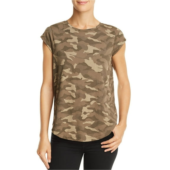 Joie Womens Camouflage Basic T-Shirt, Green, XX-Small
