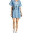 thumbnail image 1 of Joie Womens Lace Up Chambray Dress, Blue, Small, 1 of 1