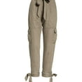 thumbnail image 1 of Joie Womens Linen Casual Cargo Pants, Green, 00, 1 of 1