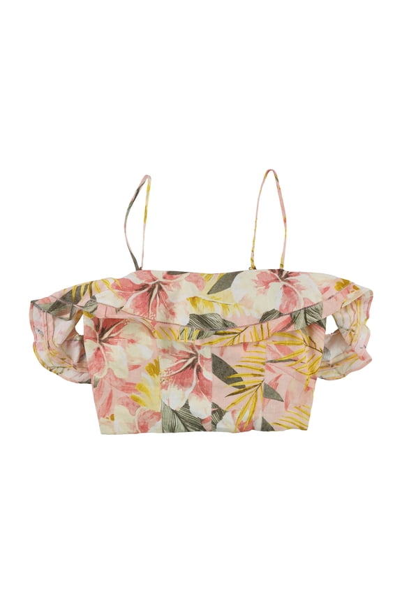 Womens Saphira Crop Top Blouse, Pink, Large