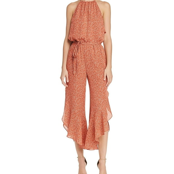 Joie Womens Sleeveless Jumpsuit, Orange, X-Small