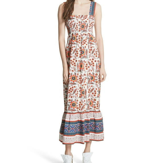 Joie Womens Smocked Sundress Maxi Dress, Multicoloured, Large