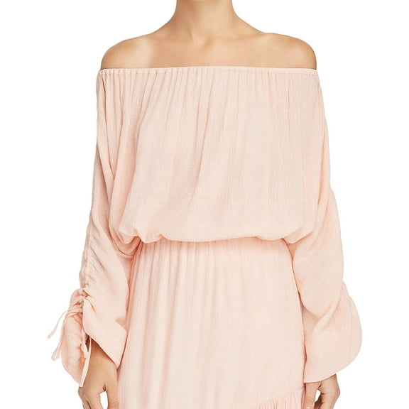 Joie Womens Textured Peasant Blouse, Pink, X-Small