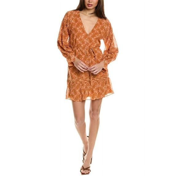 Joie womens Bree Silk Mini Dress, 12, Orange