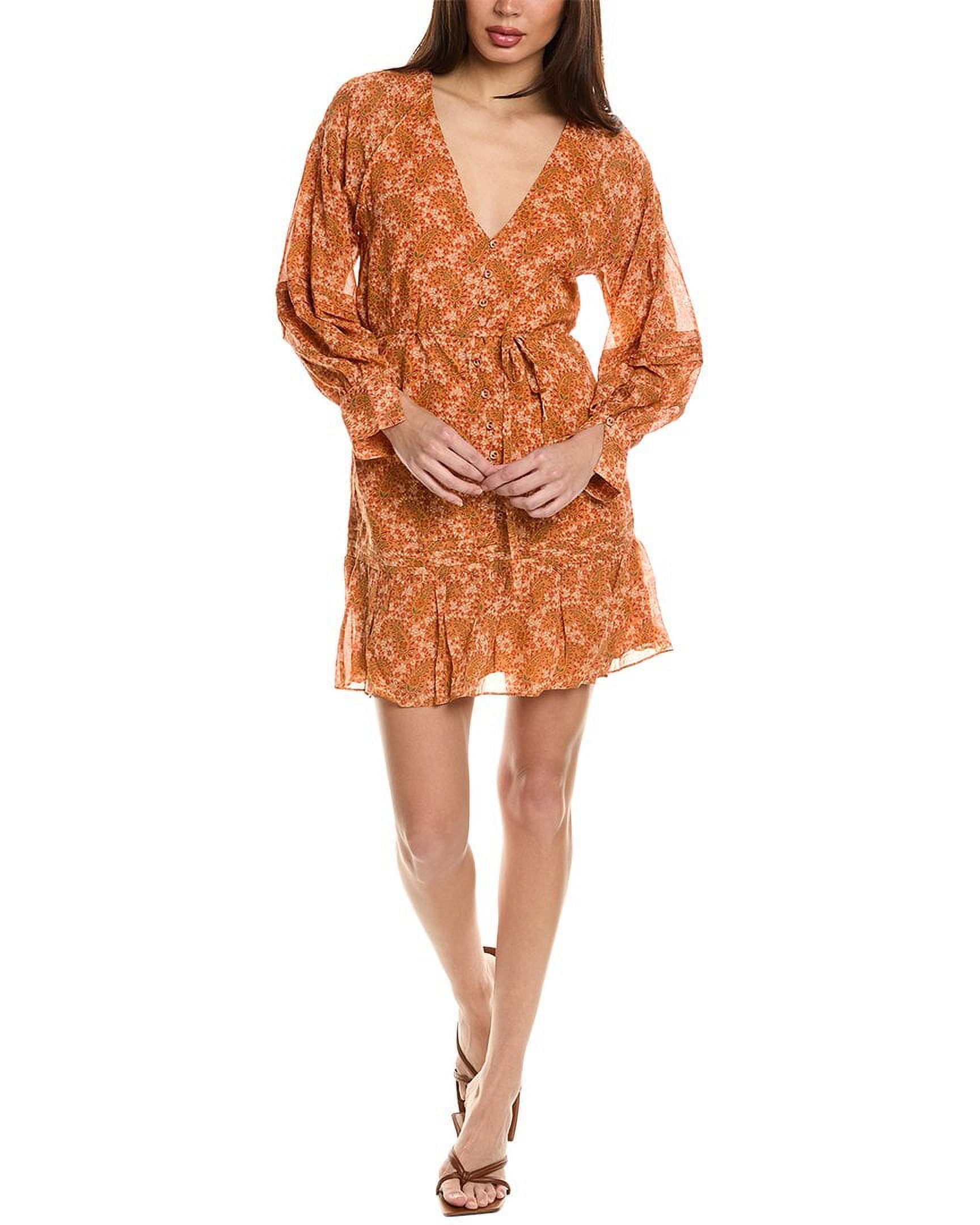 floral spring dress Women's Phenomenal Fashion Drop Waist Floral Midi Dress in Apricot