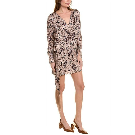 Joie womens Hammered Satin Mini Dress, 10, Beige